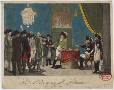 Frederick Suuri vapaamuurarina vuonna 1740 tekijältä Unbekannt