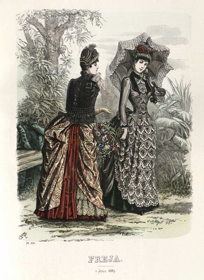 Freja-illustrerad skandinavisk modetidning 1885, kuva nro 13 tekijältä Unbekannt