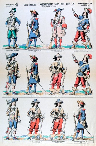 Ranskan armeija, Ludvig XIII:n ja Ludvig XIV:n muskettisoturit, 1600-luku 1800-luku tekijältä Unbekannt