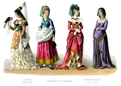 Ranskalainen puku: Kaarle VI, Kaarle VII, Ludvig XI, 1882 tekijältä Unbekannt