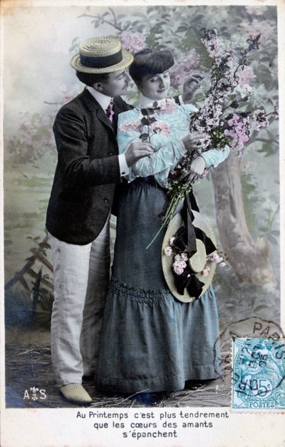 Ranskalainen romanttinen postikortti, c1900 tekijältä Unbekannt