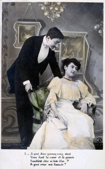 Ranskalainen romanttinen postikortti, c1900 tekijältä Unbekannt