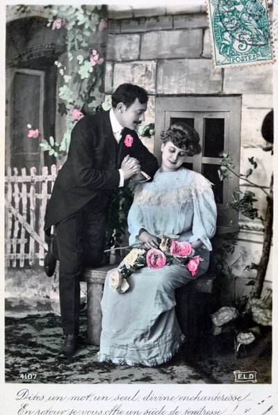 Ranskalainen romanttinen postikortti, c1900 tekijältä Unbekannt