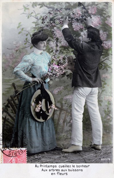 Ranskalainen romanttinen postikortti, c1900 tekijältä Unbekannt
