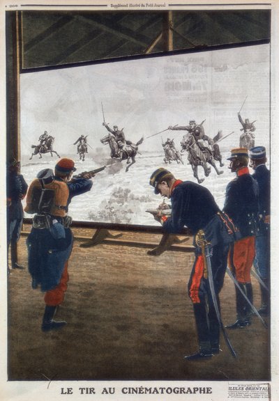 Ranskalaiset sotilaat käyttävät filmiä ratsuväen hyökkäyksestä kivääriharjoitteluun, 1912 tekijältä Unbekannt