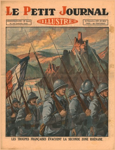 Ranskan joukot lähtevät toisesta Reinin vyöhykkeestä 1929. tekijältä Unbekannt