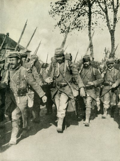 Ranskan joukot marssissa, ensimmäinen maailmansota, 1914-1918, c1920. tekijältä Unbekannt