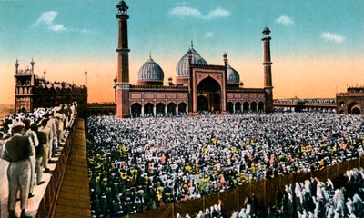 Perjantairukoukset, Jama Masjid, Delhi, Intia, 1900-luvun alku tekijältä Unbekannt