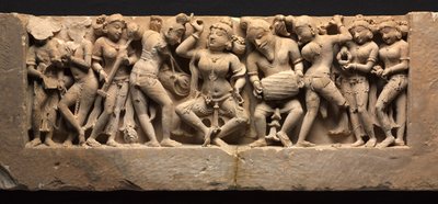 Frieze tanssijan ja muusikoiden kanssa, c. 973. tekijältä Unbekannt