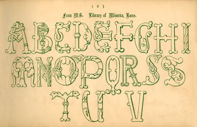 MS:stä. Minervan kirjasto, Rooma, 1862. tekijältä Unbekannt