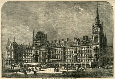 St. Pancrasin aseman ja hotellin edessä, c1876. tekijältä Unbekannt