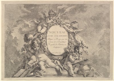 Frontispiece, The New Book of Painted Academies in Rome by the Students of the Academy R..., 1759. tekijältä Unbekannt