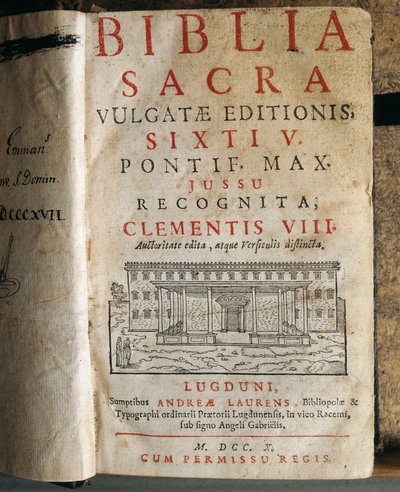 Sixtus V:n (1520-1590) pyhän Raamatun etulevy tekijältä Unbekannt
