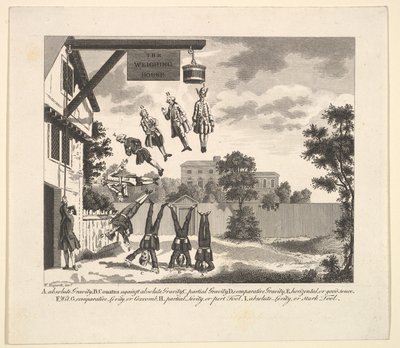 Etukappale Clubben fysiognomiaan tai punnitustaloon, 1800-luku. tekijältä Unbekannt