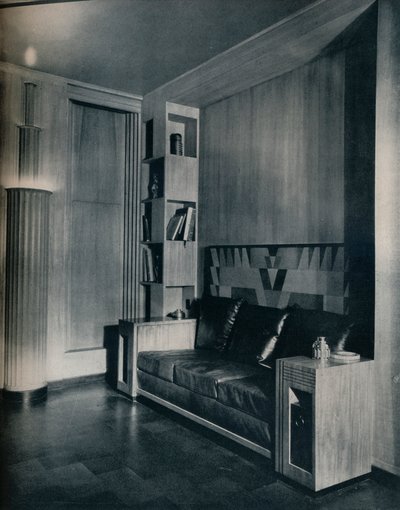 Yksityisen toimiston kalusteet ja sisustus. Suunnittelija Joseph Sinel, 1930 tekijältä Unbekannt