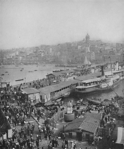 Galata-silta, joka yhdistää Galatan ja Peran, 1913 tekijältä Unbekannt
