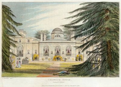 Chiswick Housen puutarha edessä, Hounslow, Lontoo, 1823 tekijältä Unbekannt