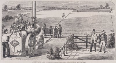 Garrett & Sons kaksisylinterinen höyryaurauskone ja -varusteet, c1862 tekijältä Unbekannt