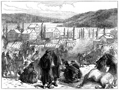 Kenraali Bourbakis voitti Ranskan armeijan Sveitsissä helmikuussa 1871 tekijältä Unbekannt