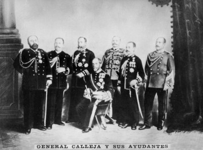 Kenraali Calleja ja hänen esikuntansa, 1910 tekijältä Unbekannt