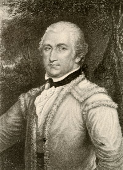 Kenraali Daniel Morgan Virginian metsänvartijan takkitakissa, n. 1780, 1937. tekijältä Unbekannt