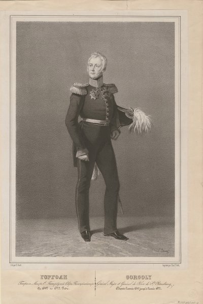 Kenraali Ivan Savvich Gorgoli, Pietarin poliisipäällikkö, 1822 tekijältä Unbekannt