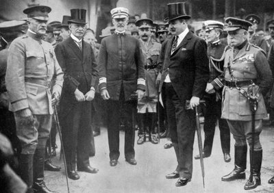 Kenraali Pershing saapuu Liverpooliin, 8. kesäkuuta 1917, vuonna 1920 tekijältä Unbekannt
