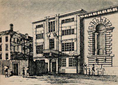 Pääposti, noin 1793 - Näytetään Lloyds Coffee Housen viereisiä rakennuksia, 1928 tekijältä Unbekannt