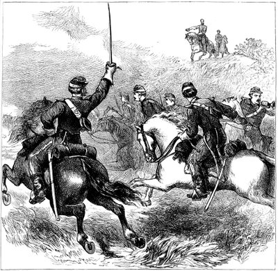 Kenraali Sheridan Cedar Creekissä, Virginiassa, Amerikan sisällissota, 1864 c1880 tekijältä Unbekannt