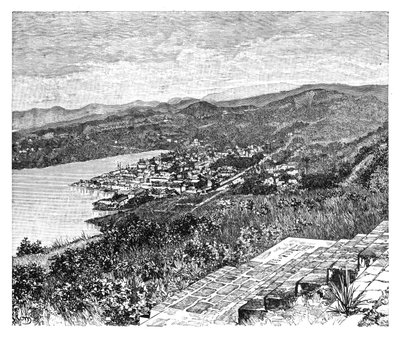 Yleisnäkymä Castriesista, St Lucian saari, c1890 tekijältä Unbekannt