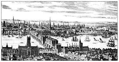 Yleiskuva Lontoosta, 1666, 1909 tekijältä Unbekannt