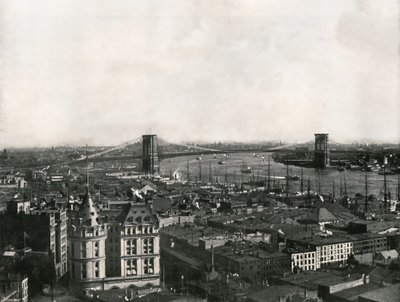 Yleiskuva Brooklyn Bridgestä, New Yorkista, USA:sta, 1895. tekijältä Unbekannt