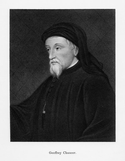 Geoffrey Chaucer, englantilainen kirjailija, runoilija, filosofi, byrokraatti ja diplomaatti, 1800-luku tekijältä Unbekannt
