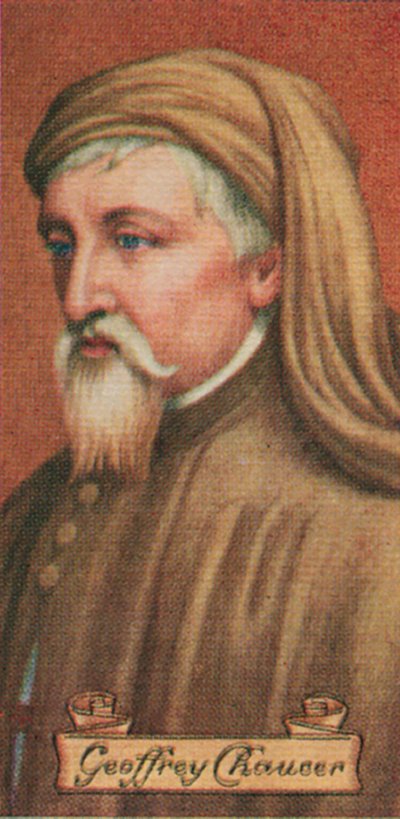 Geoffrey Chaucer, otettu savukekorttisarjasta, 1935 tekijältä Unbekannt