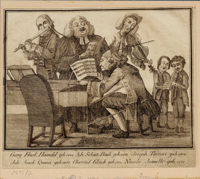 Georg Friedrich Haendel, Johann Sebastian Bach, Giuseppe Tartini, Johann Joachim Quantz, Christoph W tekijältä Unbekannt
