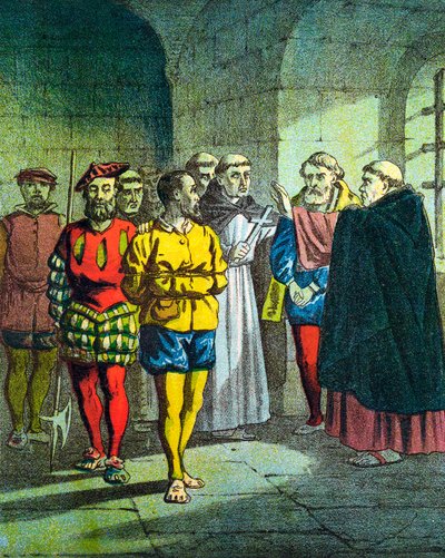 George Wishart, 1500-luvun skotlantilainen protestanttinen uudistaja, vuodelta 1860 tekijältä Unbekannt