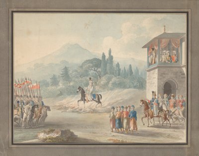 Georgian ratsuväen katsaus, n. 1780 tekijältä Unbekannt