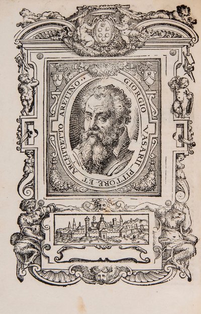 Giorgio Vasari. Lähettäjä: Giorgio Vasari, Erinomaisimpien italialaisten maalareiden elämät, kuvanveistäjät, a tekijältä Unbekannt