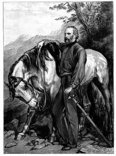 Giuseppe Garibaldi, italialainen patriootti ja Risorgimenton sotilas, 1900 tekijältä Unbekannt
