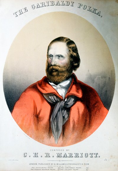 Giuseppe Garibaldi, italialainen patriootti, v. 1864 tekijältä Unbekannt