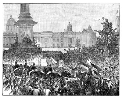 Giuseppe Garibaldisin vastaanotto Trafalgar Squarella Lontoossa, 1864 tekijältä Unbekannt