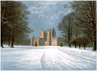 Glamis Castle, Angus, Skotlanti, Earl of Strathmoren koti, c1880 tekijältä Unbekannt