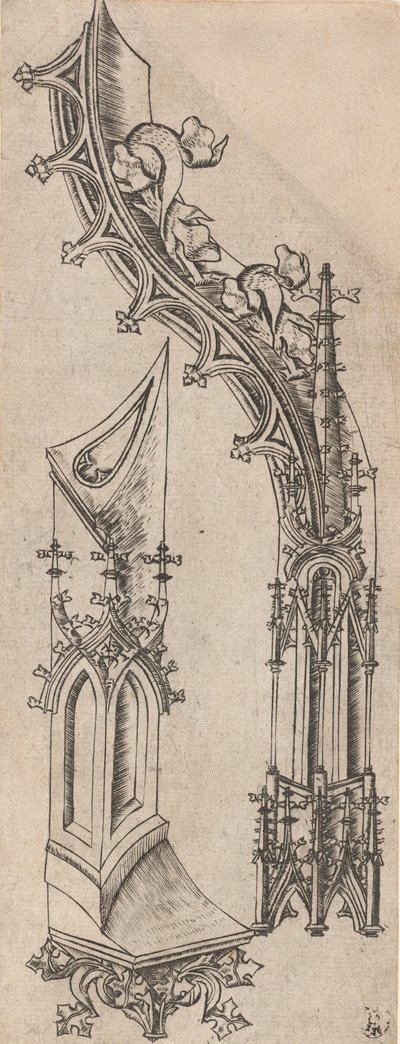 Goottilainen kirjain D, c. 14801500. tekijältä Unbekannt