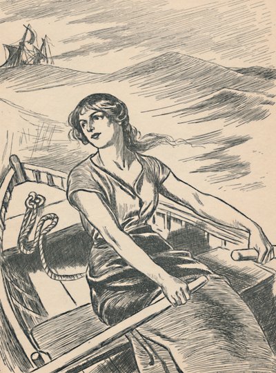 Grace Darling Rows Out To The Wreck, c1907 tekijältä Unbekannt