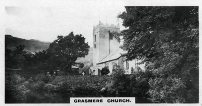Grasmeren kirkko, Wordsworthsin hautapaikka, Cumbria, 1920-luku tekijältä Unbekannt