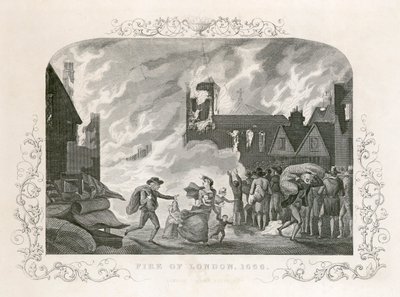 Lontoon suuri palo, 1666 c1800-luku tekijältä Unbekannt