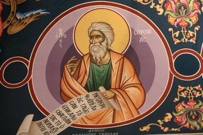 Kreikkalainen ortodoksinen ikoni, joka kuvaa Saint Sophonias Thessalonique Grecea tekijältä Unbekannt