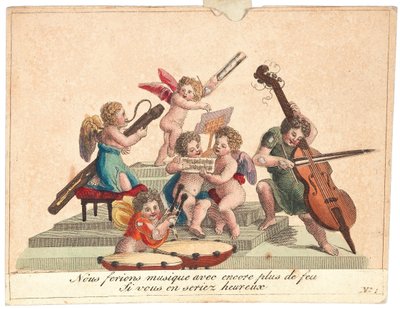 Onnittelukortti Enkelien orkesteri, vuoden 1815 jälkeen. tekijältä Unbekannt