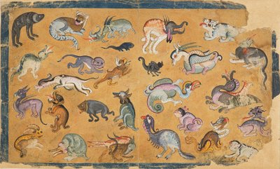 Groteski eläimet, 1700-1800-luku tekijältä Unbekannt
