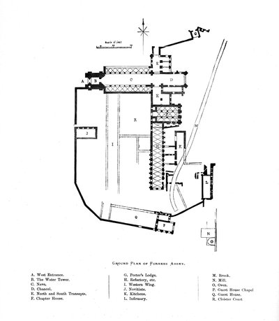 Furness Abbeyn pohjasuunnitelma, 1897 tekijältä Unbekannt